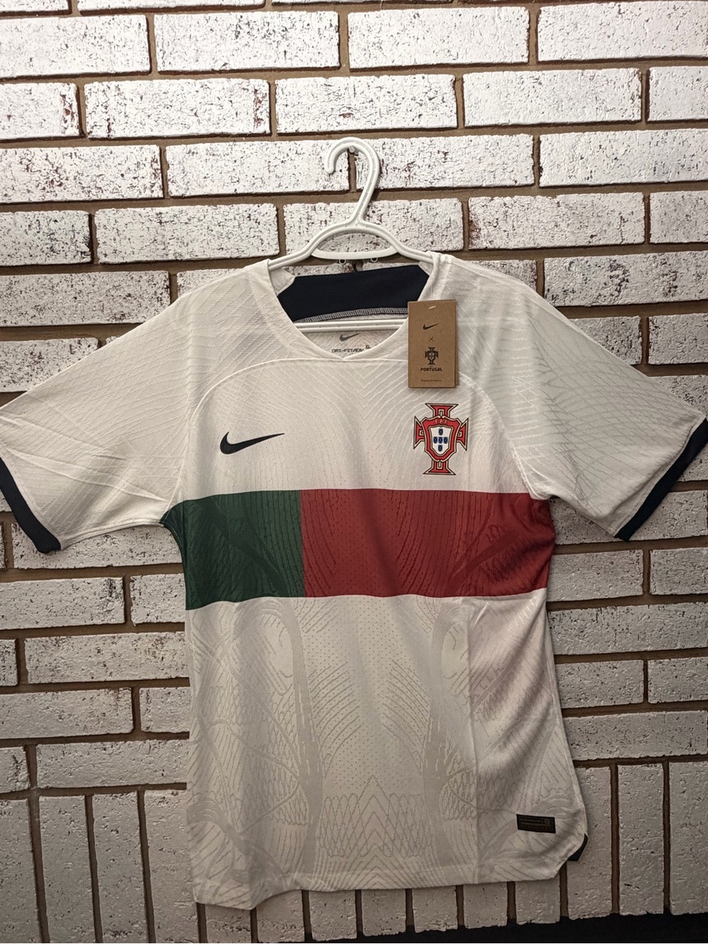 Nike White Jersey with Green and Red Portugal Crest